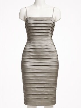 Champagne Satin Bandage Bodycon Dress